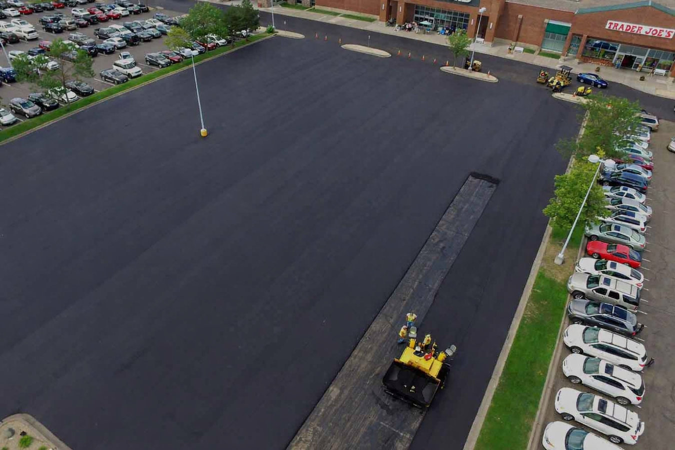 Concrete parking lot building